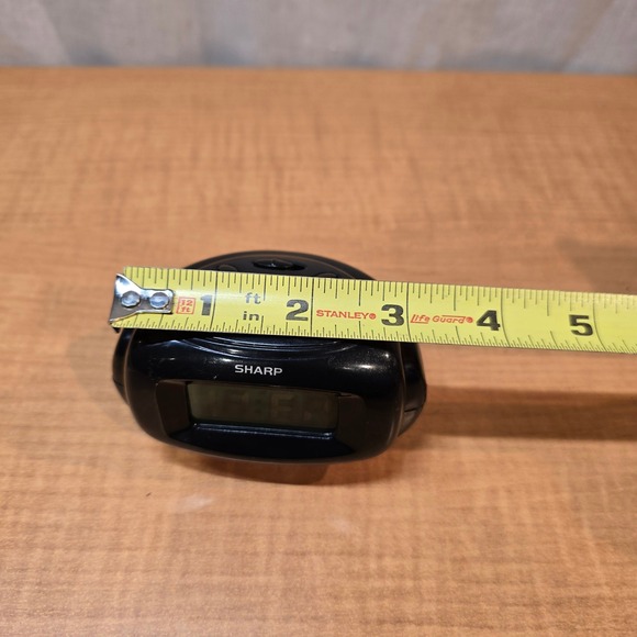 Sharp‎ LCD Digital Travel Alarm Clock Black SPC500 Blue Display Tested Battery - Picture 6 of 9